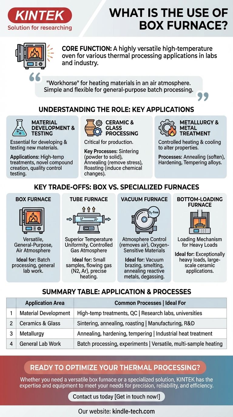 Qual è l'uso di un forno a scatola? La tua guida alla lavorazione dei materiali ad alta temperatura Guida Visiva