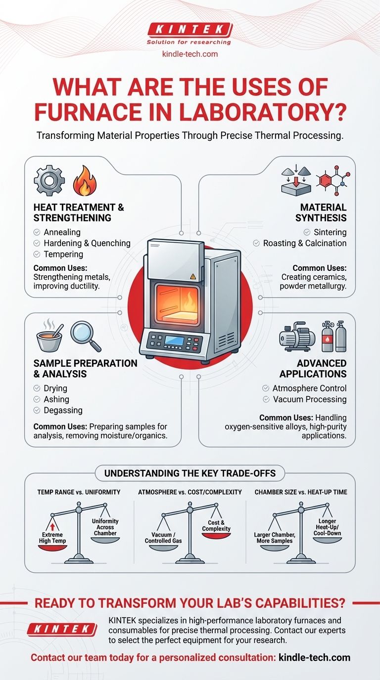 ما هي استخدامات الفرن في المختبر؟ دليل لتحويل المواد وتحليلها دليل مرئي