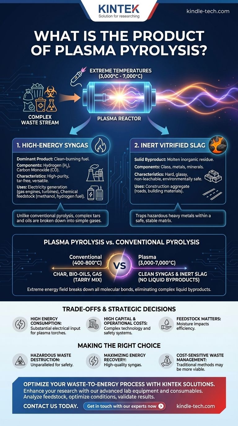 Qual è il prodotto della pirolisi al plasma? Un syngas pulito e una scoria inerte dai rifiuti Guida Visiva