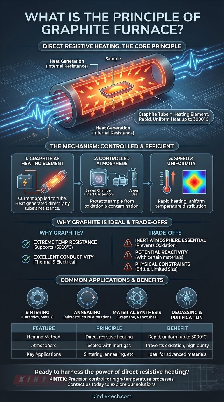 ما هو مبدأ فرن الجرافيت؟ تحقيق درجات حرارة قصوى بالتسخين المقاوم المباشر دليل مرئي