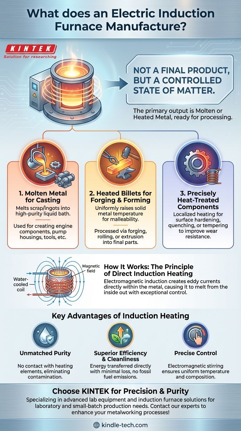 전기로(electric induction furnace)가 주로 생산하는 제품은 무엇입니까? 그것은 최종 제품이 아닌 물질의 상태입니다 시각적 가이드