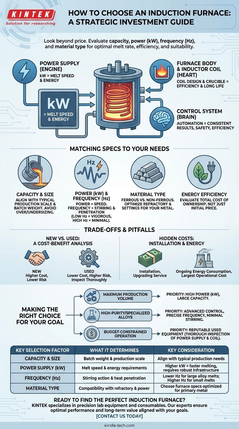 誘導炉の選び方：容量、電力、周波数の一致ガイド ビジュアルガイド