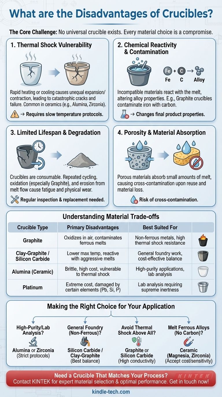 Quels sont les inconvénients du creuset ? Limitations clés en matière de matériau, de coût et de performance Guide Visuel