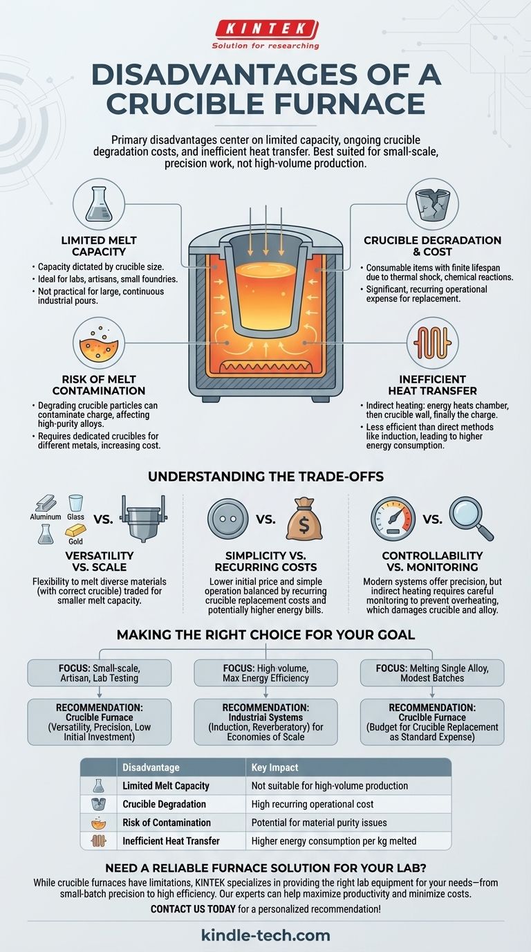 ¿Cuáles son las desventajas de un horno de crisol? Entendiendo los límites de capacidad, costo y eficiencia Guía Visual