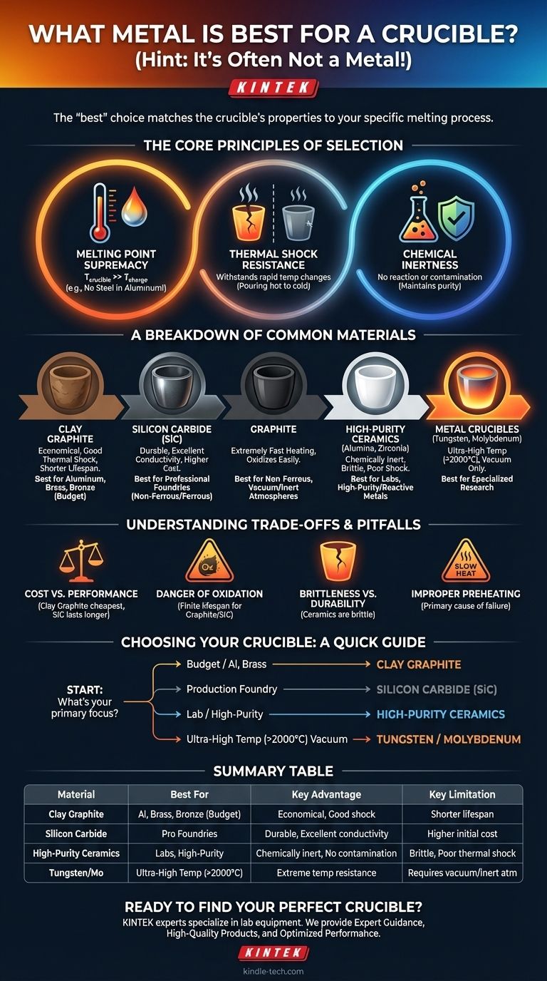 Quel métal est le meilleur pour un creuset ? Faites correspondre votre matériau au creuset parfait pour des fontes supérieures Guide Visuel