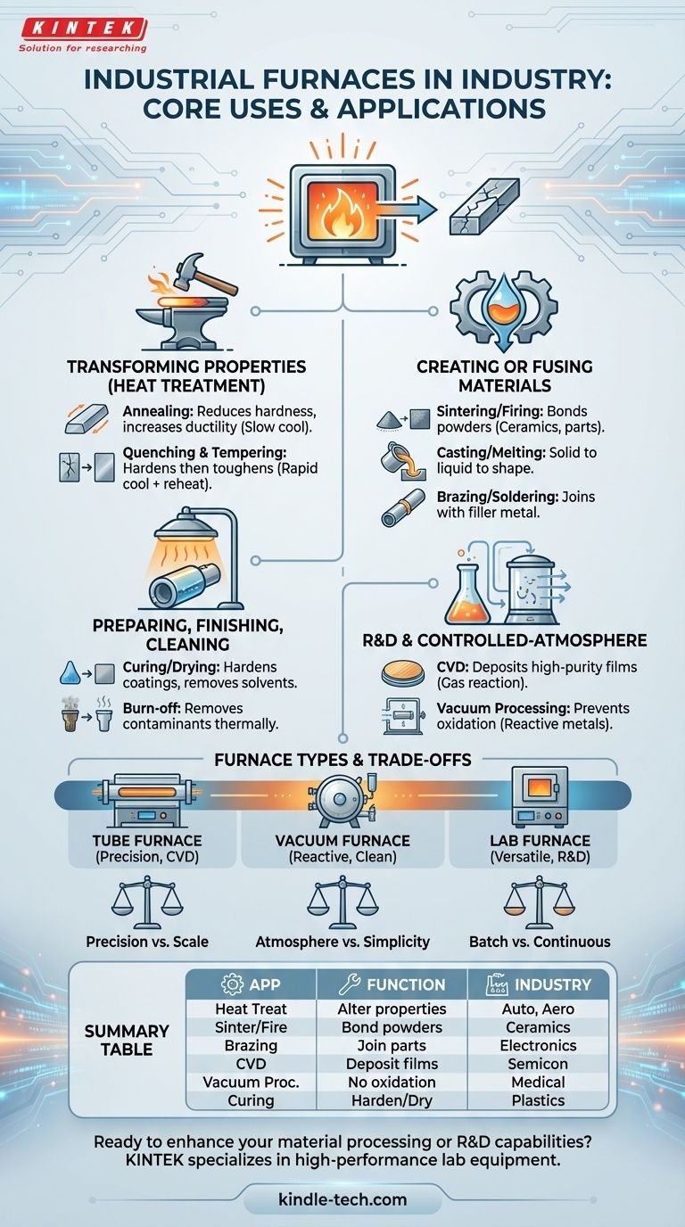 ما هي استخدامات الأفران في الصناعة؟ تشغيل تحويل المواد والتصنيع دليل مرئي