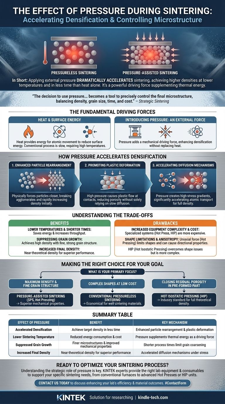 Was ist die Auswirkung von Druck beim Sintern? Höhere Dichte und feinere Mikrostrukturen schneller erreichen Visuelle Anleitung