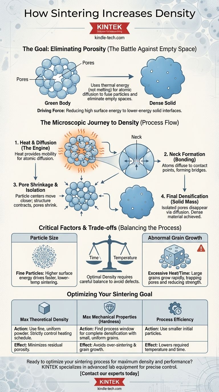 Wie erhöht Sintern die Dichte? Beherrschen Sie den Prozess für überlegene Materialleistung Visuelle Anleitung