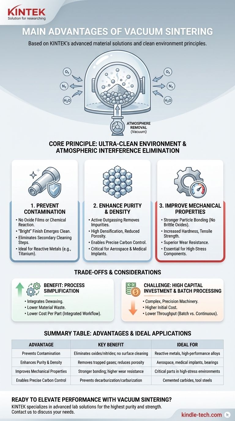 ما هي المزايا الرئيسية للتلبيد الفراغي؟ تحقيق نقاء وأداء فائقين دليل مرئي
