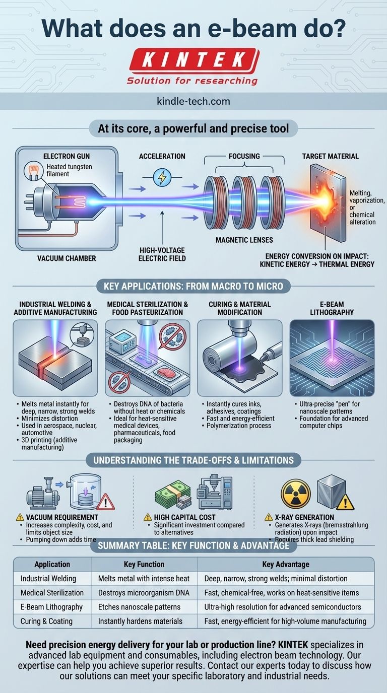 What does an e-beam do? A Versatile Tool for Welding, Sterilization, and Microfabrication Visual Guide