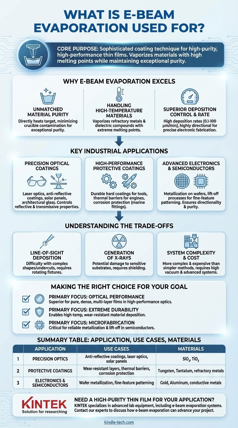 ما هو استخدام التبخير بالشعاع الإلكتروني؟ الطلاء الدقيق للبصريات والفضاء والإلكترونيات دليل مرئي
