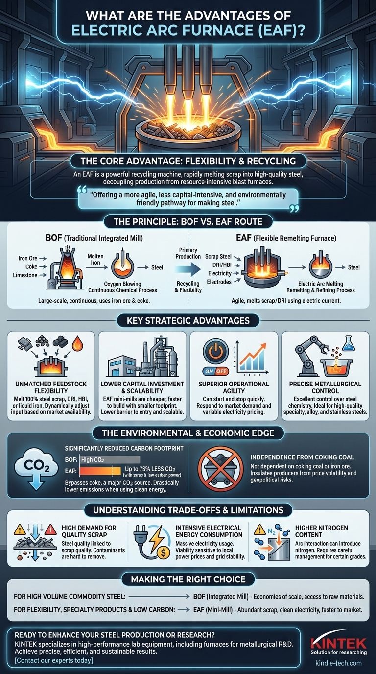 ما هي مزايا الفرن القوسي الكهربائي؟ تحقيق إنتاج فولاذ مرن ومنخفض الكربون دليل مرئي
