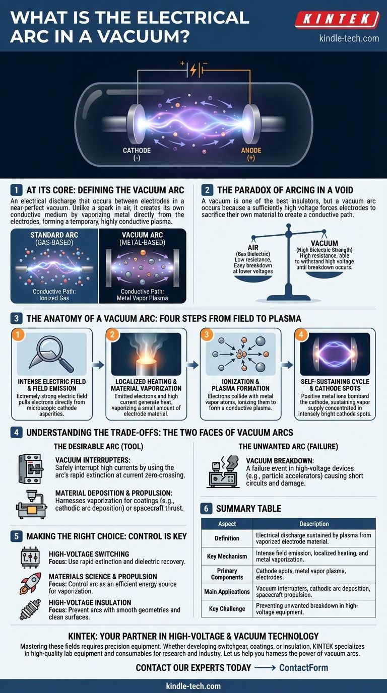 真空中の電気アークとは？高電圧技術のためのプラズマ活用 ビジュアルガイド