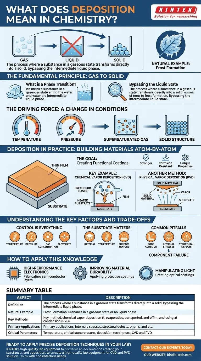 O que significa deposição em química? Construindo Materiais a Partir de Gás para Tecnologia Avançada Guia Visual