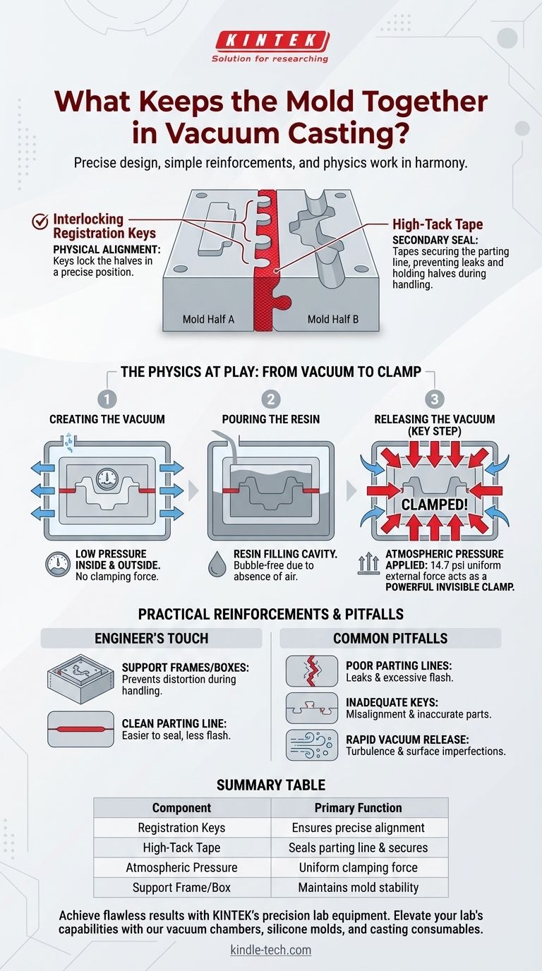 진공 주조 시 몰드를 고정시키는 것은 무엇입니까? 완벽한 주조를 위한 대기압 활용 시각적 가이드