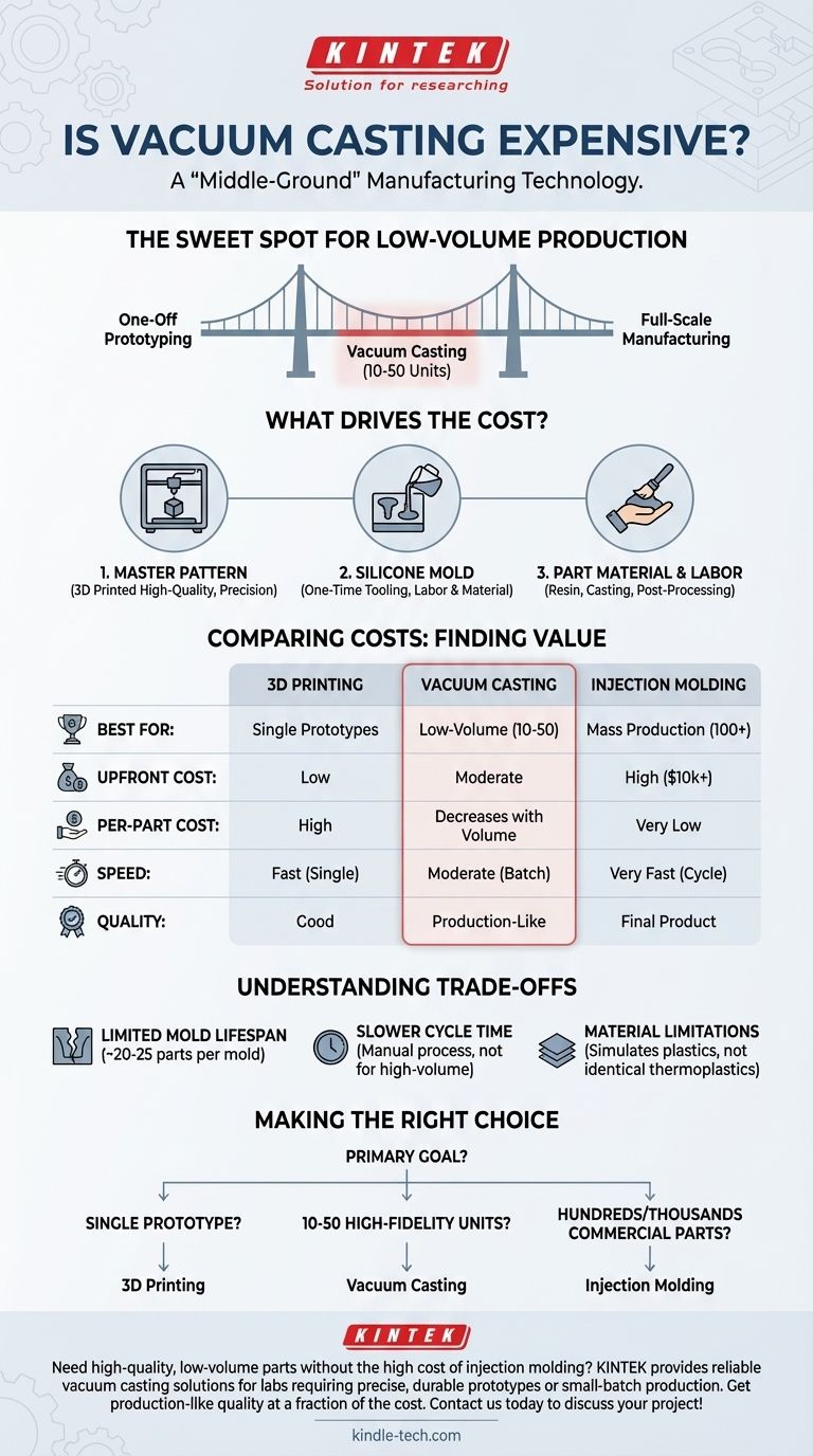 La colata sottovuoto è costosa? Scopri la soluzione economicamente vantaggiosa per la produzione a basso volume Guida Visiva