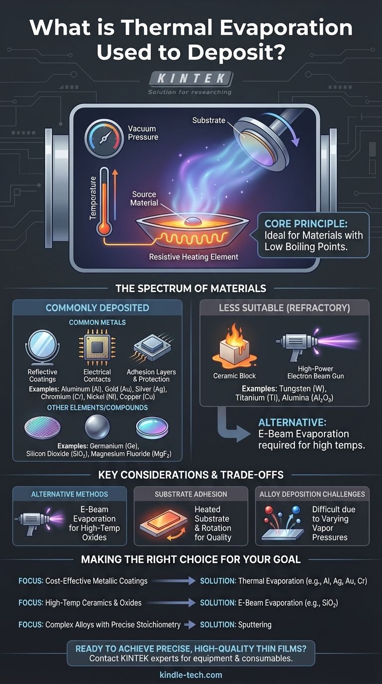 ¿Para qué se utiliza la evaporación térmica para depositar? Una guía de metales, compuestos y aplicaciones clave Guía Visual