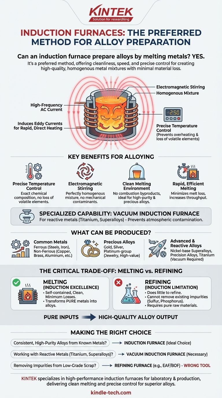 유도 용광로를 사용하여 금속을 녹여 합금을 만들 수 있습니까? 예, 깨끗하고 정밀하며 균질한 합금을 위해 시각적 가이드