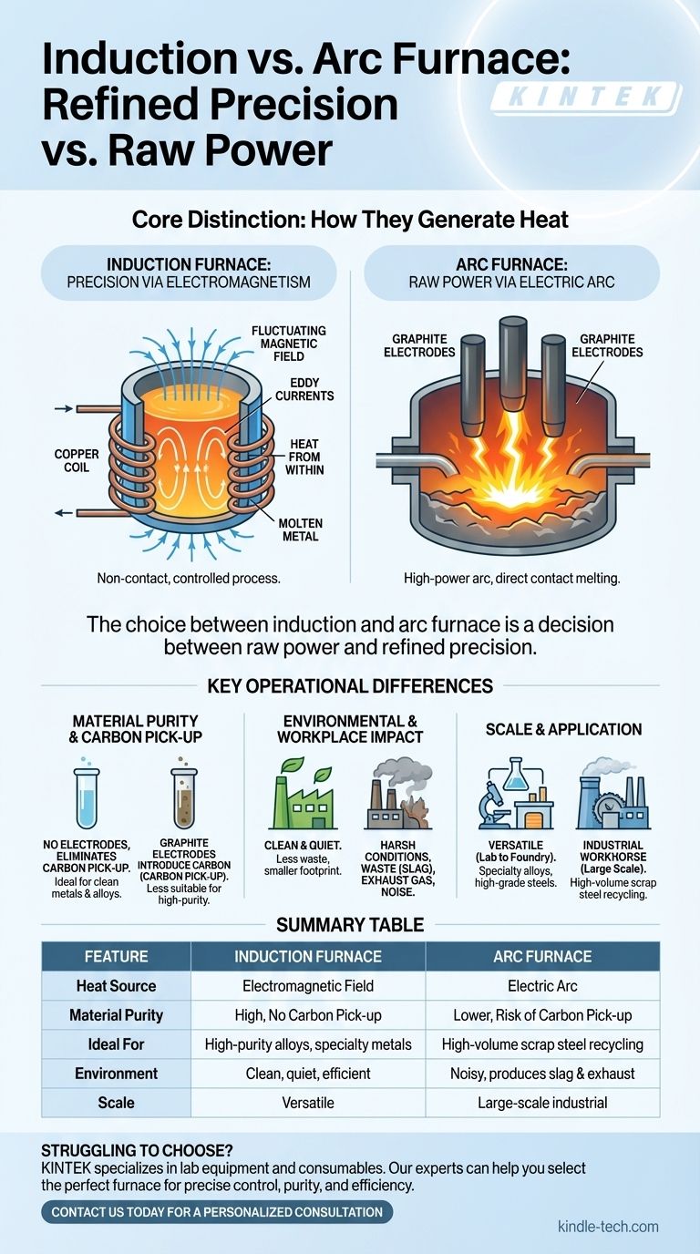 Quelle est la différence entre le four à induction et le four à arc ? Choisir la bonne technologie de fusion pour votre métal Guide Visuel