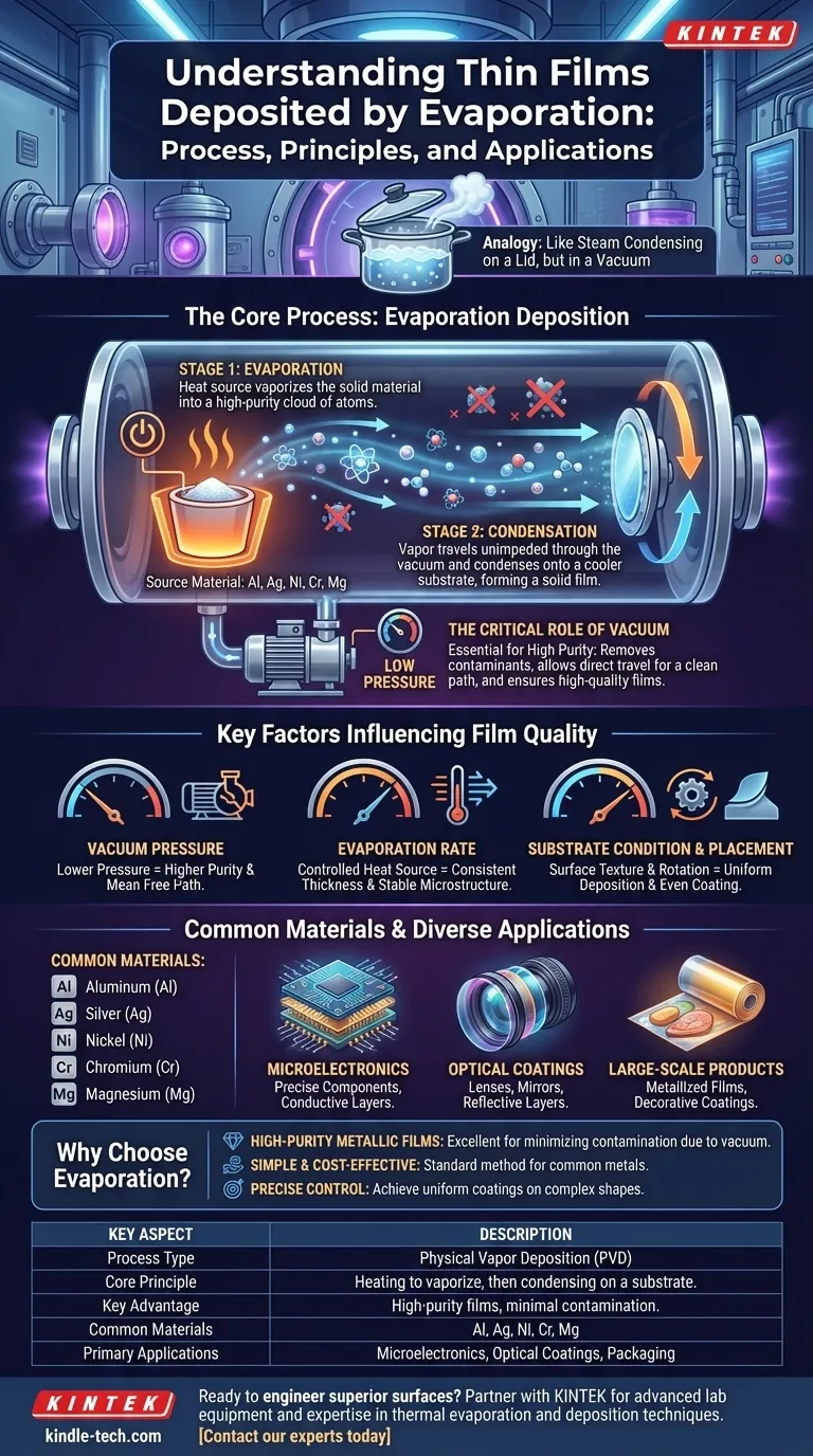 Que sont les couches minces déposées par évaporation ? Un guide pour les revêtements de haute pureté Guide Visuel