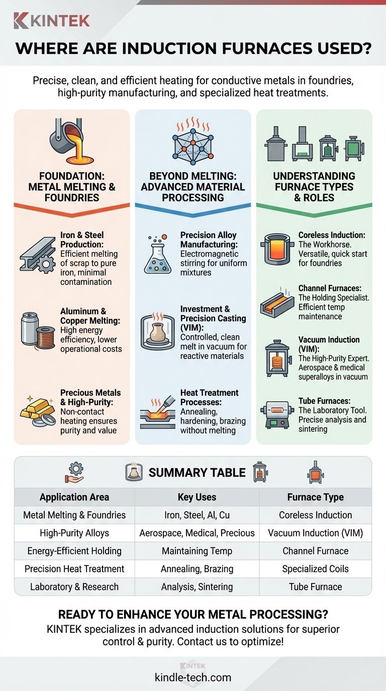 أين يتم استخدام الفرن الحثي؟ افتح قفل التسخين الدقيق للمعادن والسبائك دليل مرئي