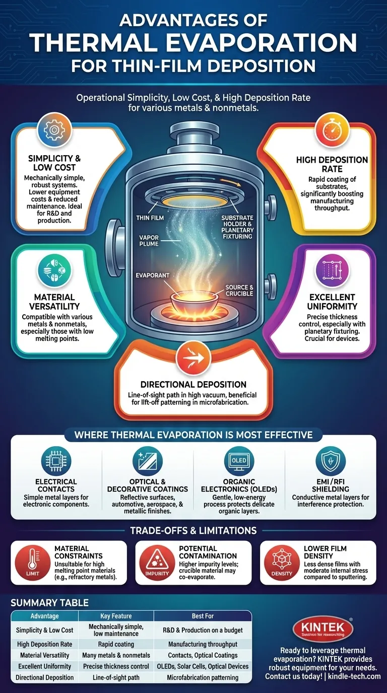 ما هي مزايا طريقة التبخير الحراري؟ تحقيق أغشية رقيقة بسيطة وسريعة وفعالة من حيث التكلفة دليل مرئي