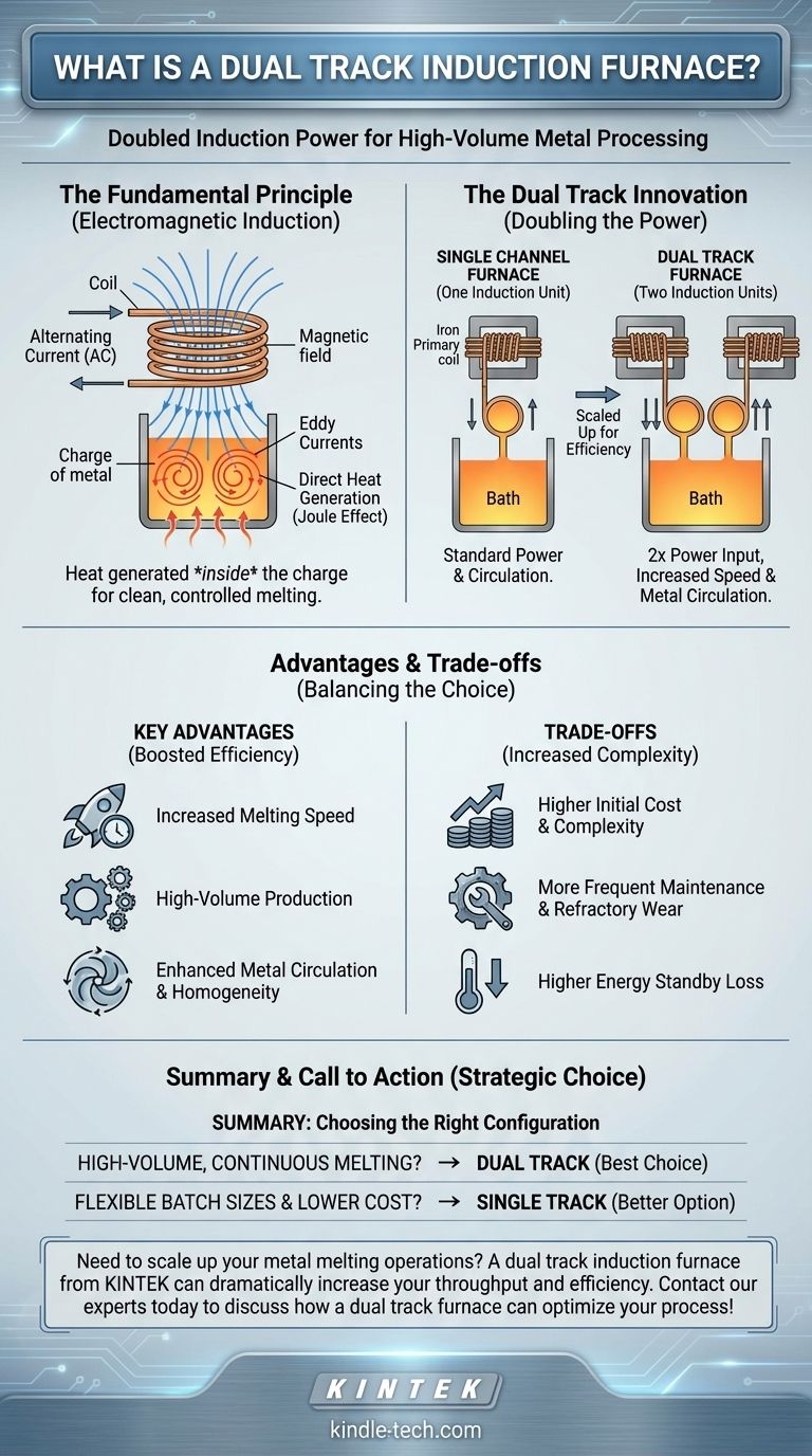 Qu'est-ce qu'un four à induction à double voie ? Doubler la puissance pour la fusion de métaux à grand volume Guide Visuel