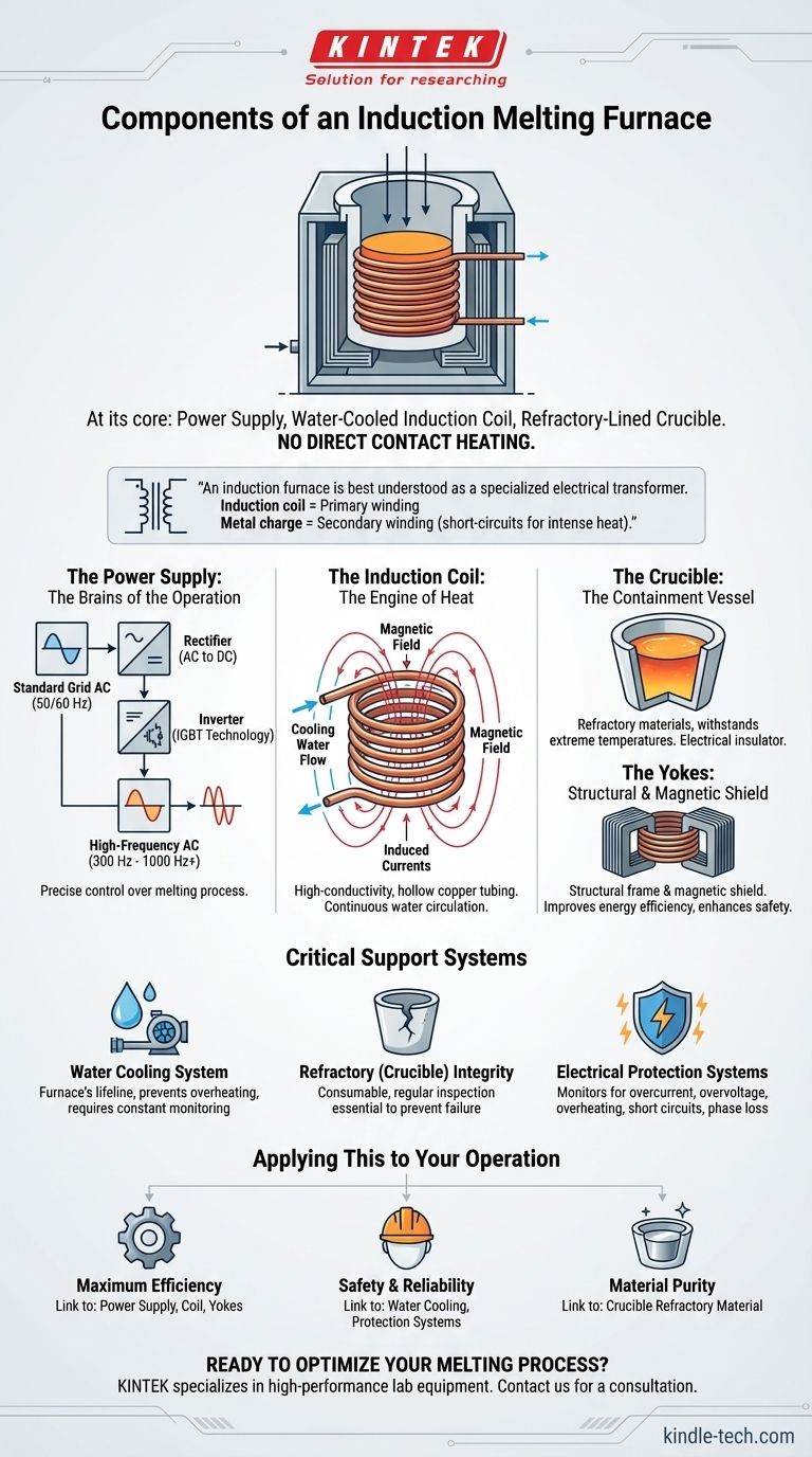Quais são os componentes de um forno de fusão por indução? Um Guia para os Sistemas Centrais Guia Visual