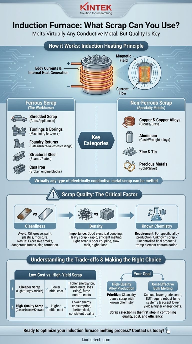 Quale rottame viene utilizzato in un forno a induzione? Scegliere il metallo giusto per una fusione efficiente Guida Visiva