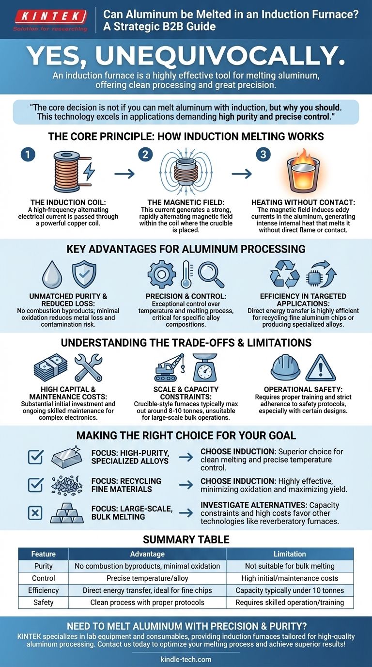 L'alluminio può essere fuso in un forno a induzione? Scopri la soluzione definitiva per la fusione ad alta purezza Guida Visiva
