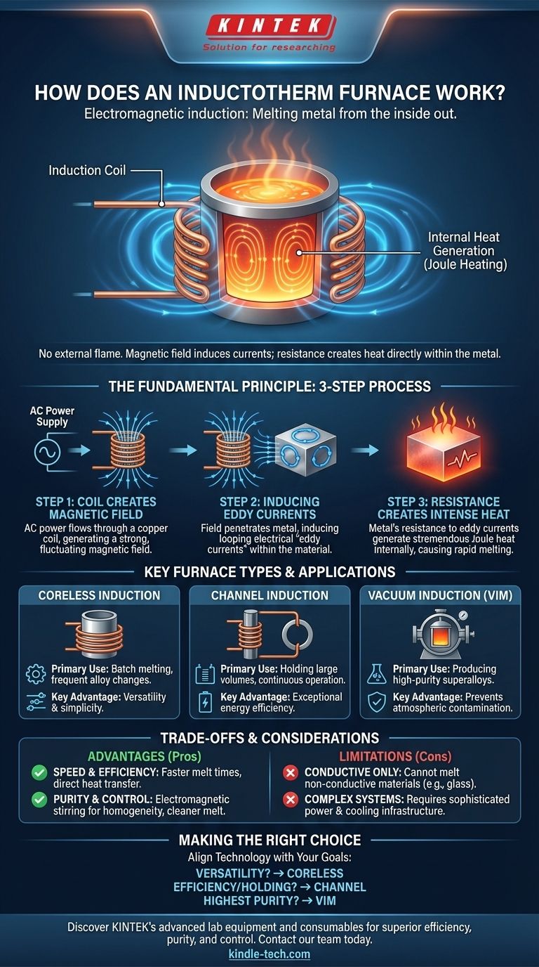 인덕토섬(Inductotherm)로(Furnace)는 어떻게 작동하나요? 효율적인 금속 용해를 위한 전자기 유도 활용 시각적 가이드