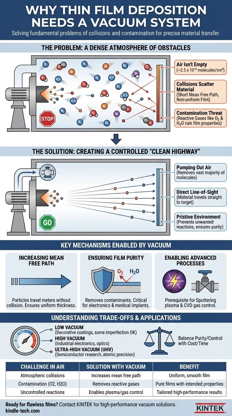 Why thin film deposition needs a vacuum system? Essential for Purity, Precision, and Performance Visual Guide