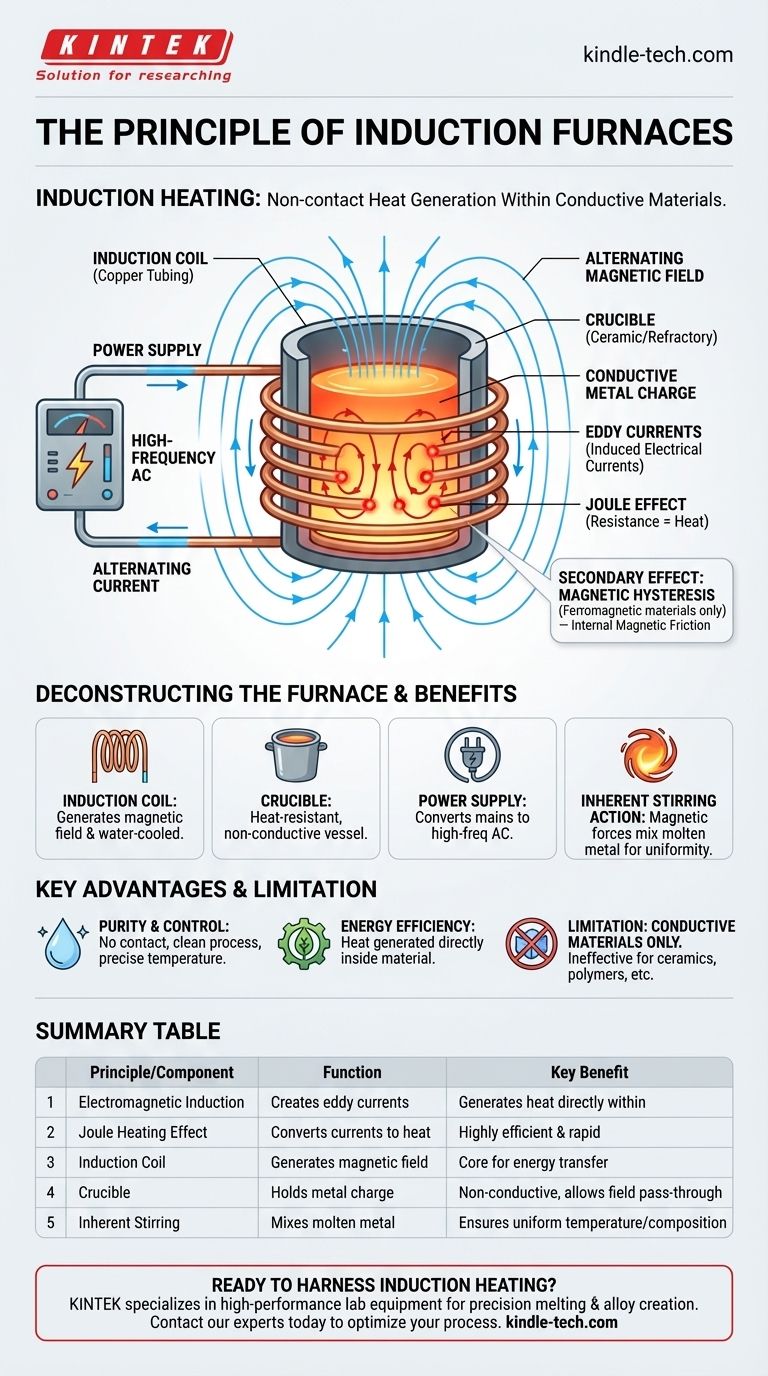 유도 용해로의 기본 원리는 무엇인가요? 빠르고 깨끗하며 효율적인 금속 가열을 잠금 해제하세요 시각적 가이드