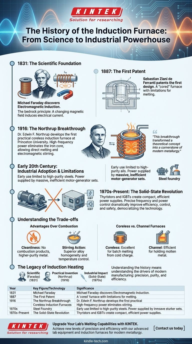 What is the history of induction furnace? From Faraday's Discovery to Modern Melting Power Visual Guide