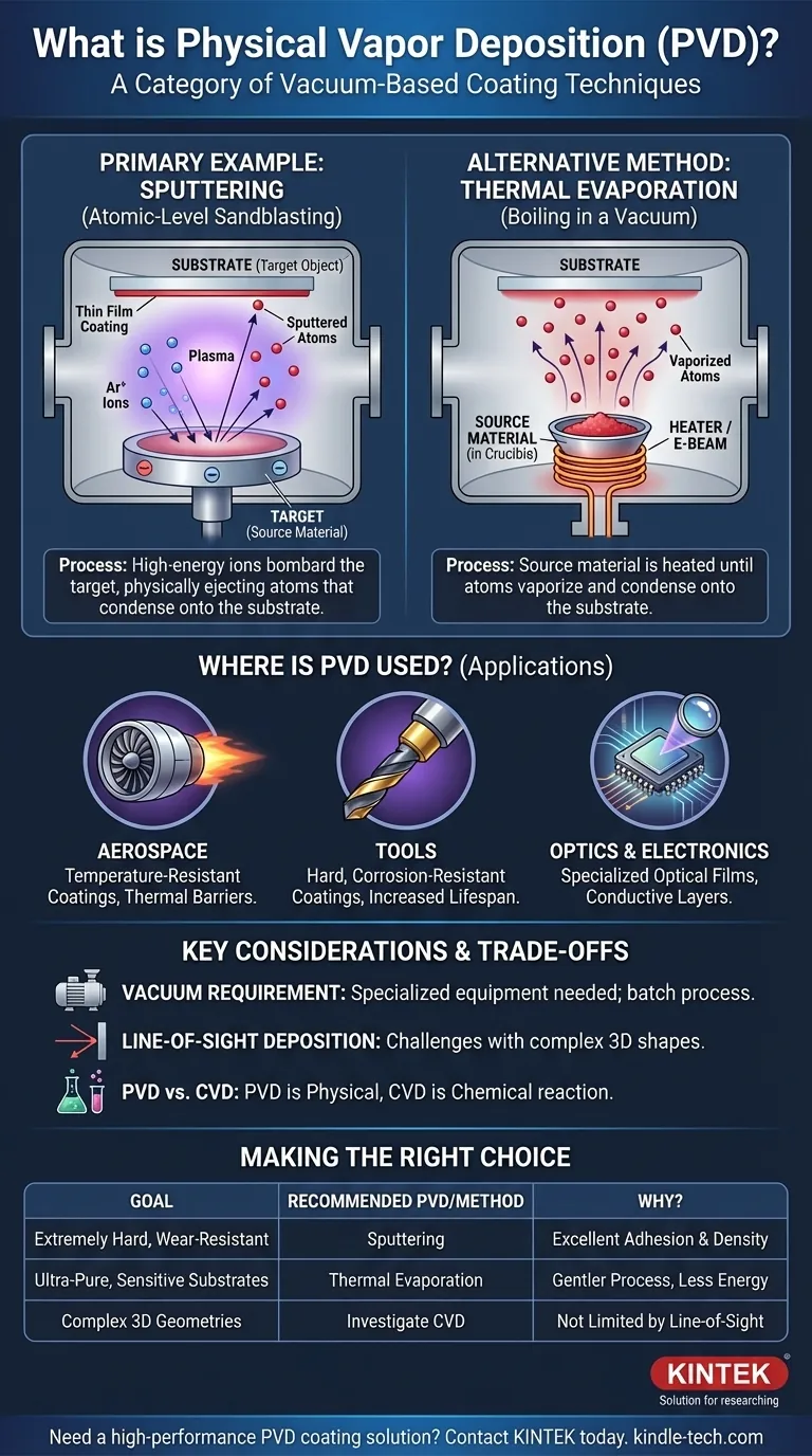 O que é um exemplo de deposição física de vapor? Descubra a Pulverização Catódica e a Evaporação Térmica Guia Visual