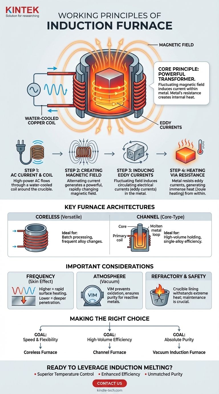 ما هي مبادئ عمل فرن الحث؟ تعمق في الانصهار الكهرومغناطيسي دليل مرئي