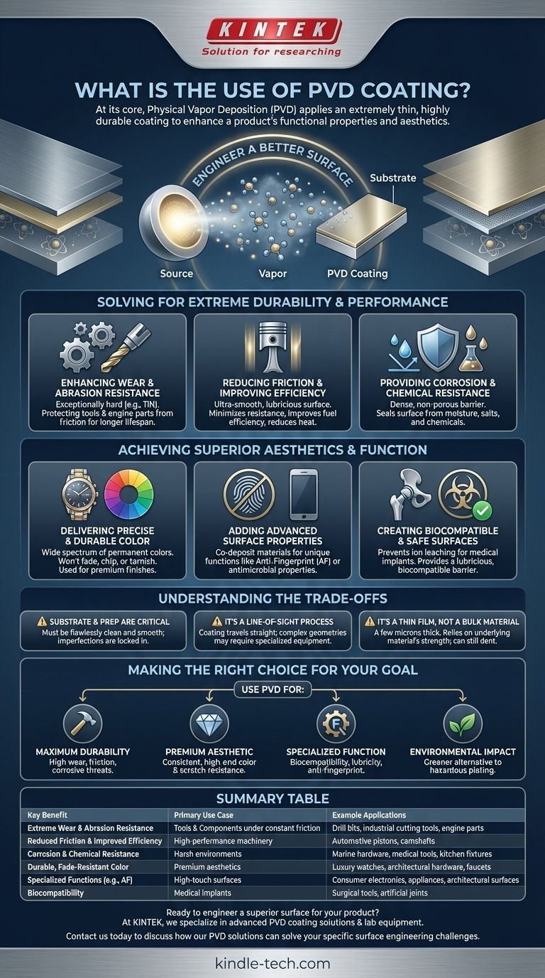 Qual é o uso do revestimento PVD? Aprimore a superfície do seu produto para um desempenho superior Guia Visual