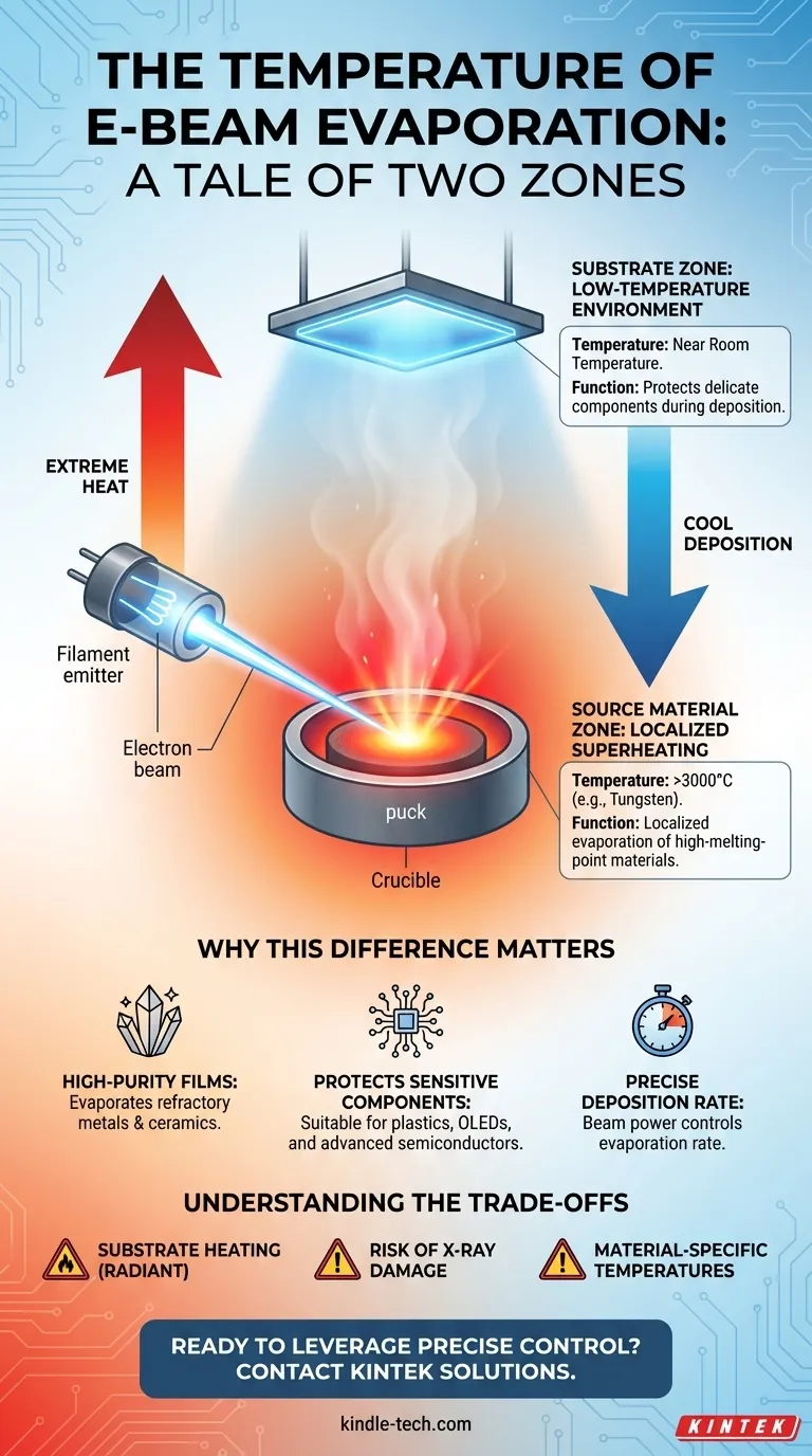 Eビーム蒸着の温度は何度ですか？精密膜のための二重点熱プロセスの習得 ビジュアルガイド