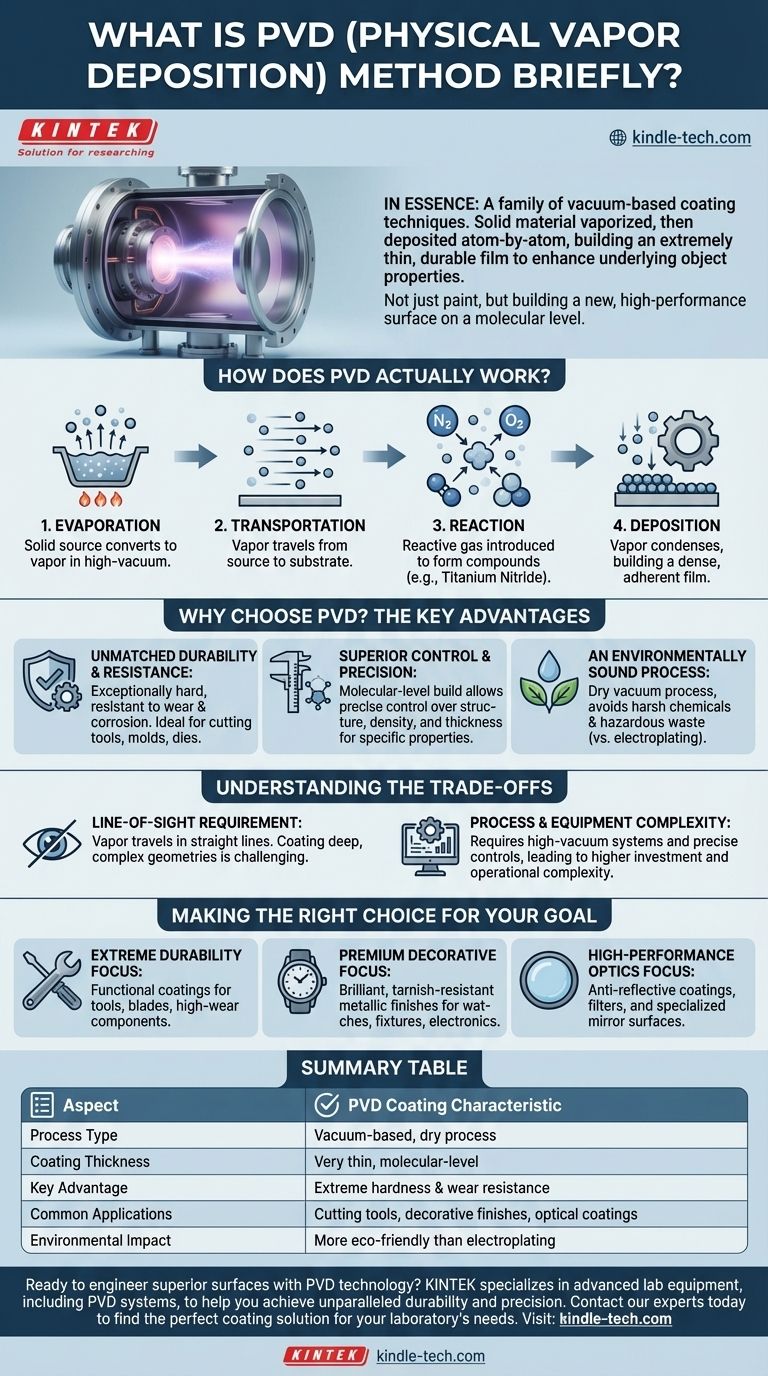 O que é o método PVD em resumo? Um Guia para Revestimentos Duráveis e de Alto Desempenho Guia Visual