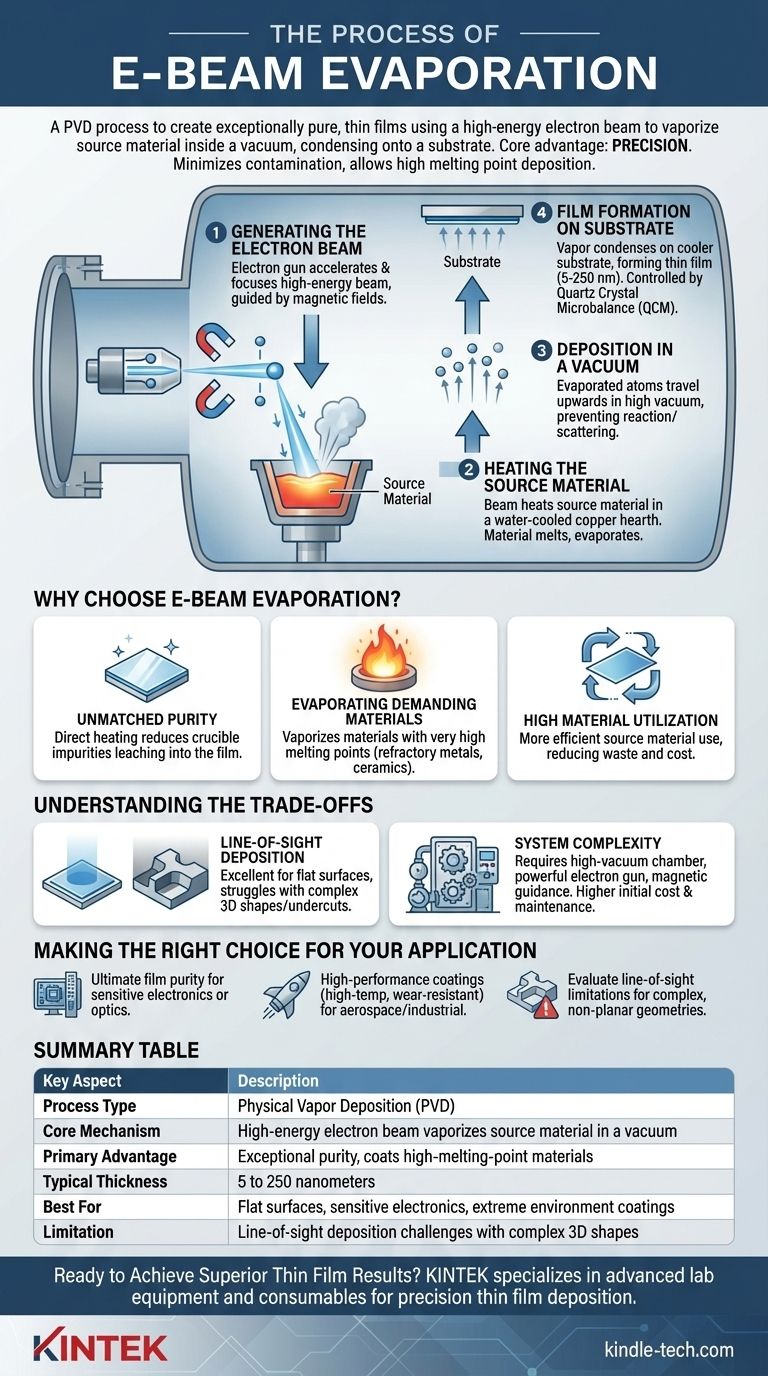 Was ist der Prozess der Elektronenstrahlverdampfung? Ein Leitfaden zur Abscheidung hochreiner Dünnschichten Visuelle Anleitung