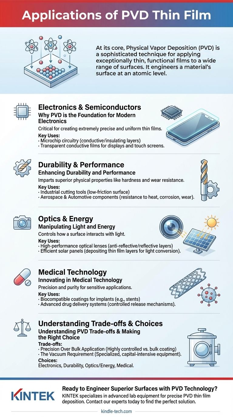 Quali sono le applicazioni dei film sottili PVD? Rivestimenti di precisione per elettronica, ottica e tecnologia medica Guida Visiva