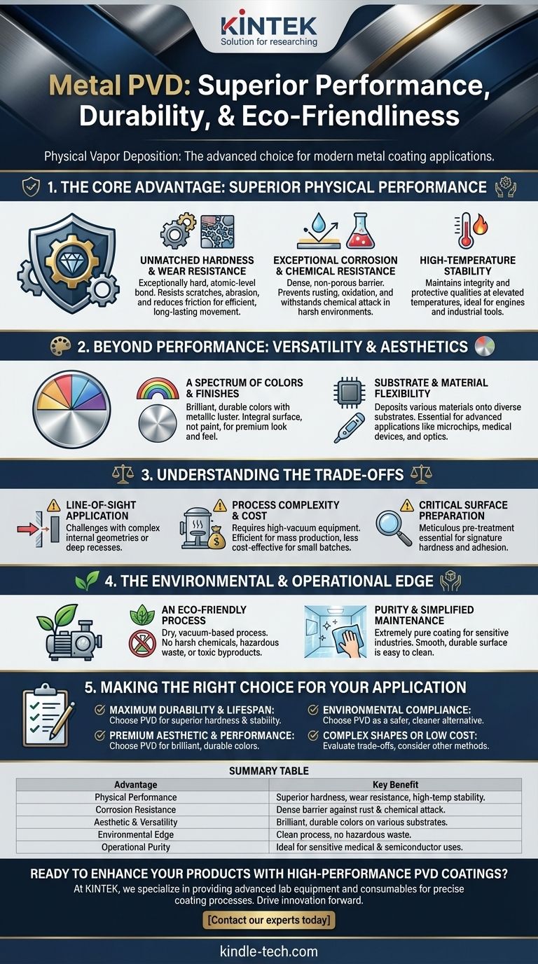 Was sind die Vorteile von Metall-PVD? Erschließen Sie überlegene Haltbarkeit & umweltfreundliche Leistung Visuelle Anleitung