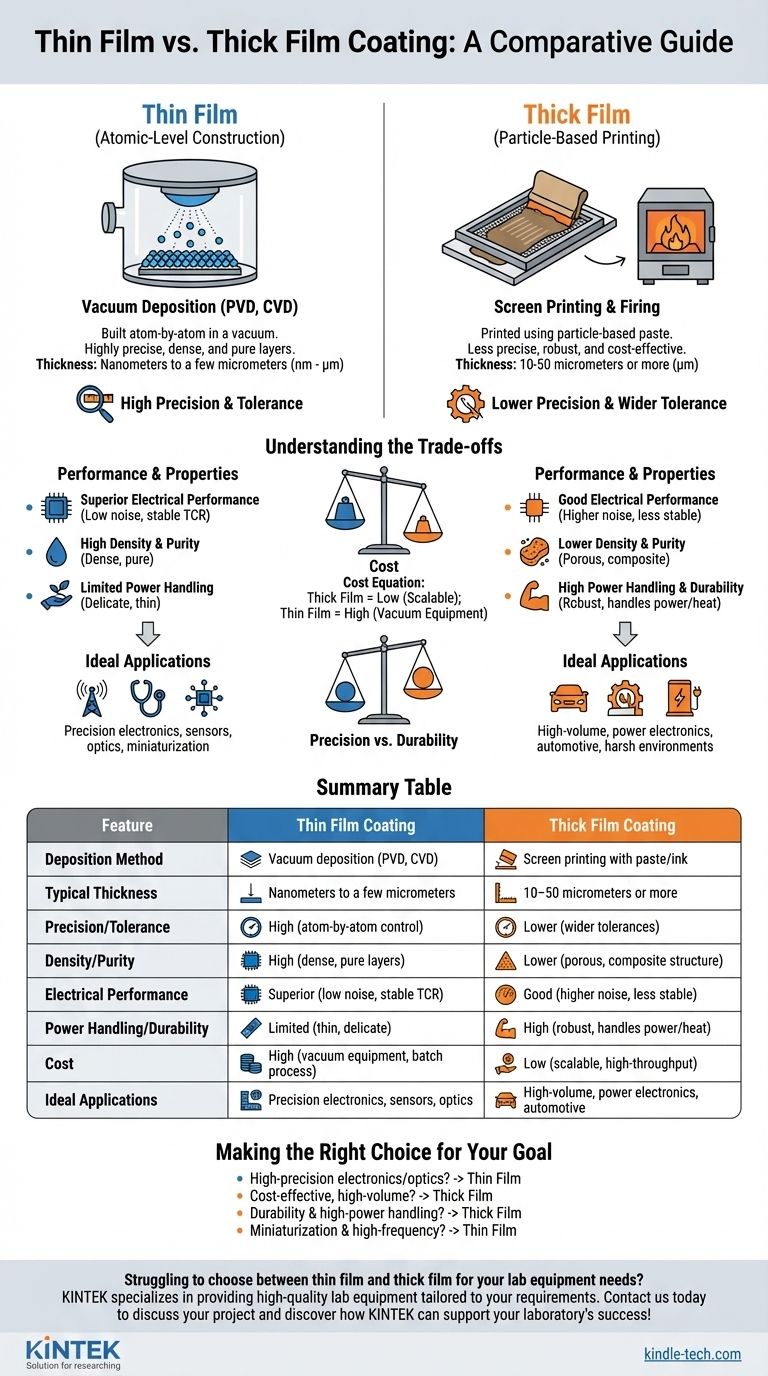 В чем разница между тонкопленочным и толстопленочным покрытием? Объяснение точности и долговечности Визуальное руководство