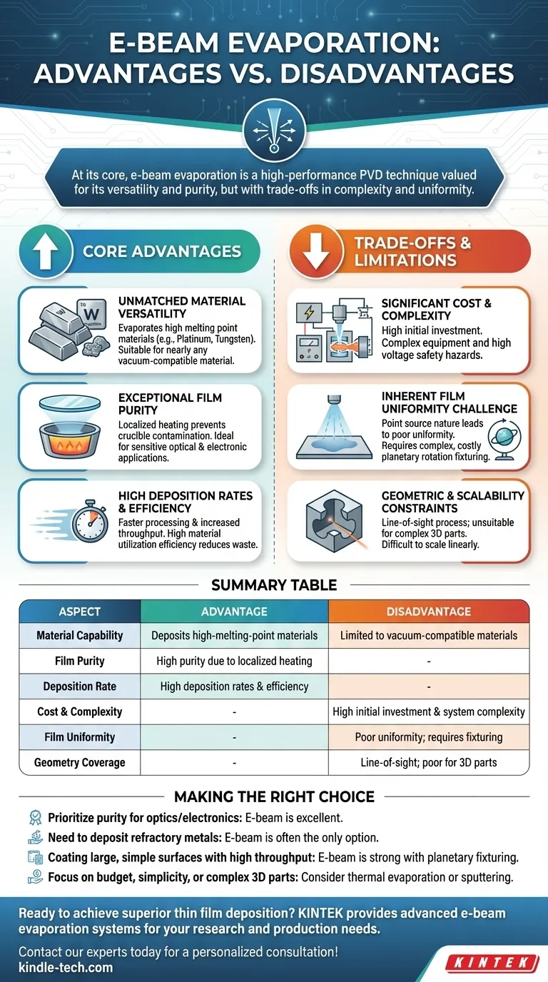 Quais são as vantagens e desvantagens da evaporação por feixe de elétrons? Filmes de Alta Pureza para Aplicações Exigentes Guia Visual