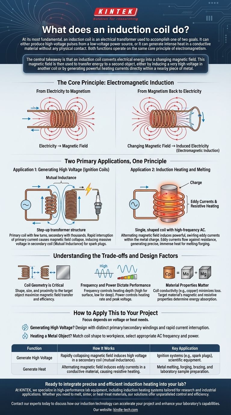 유도 코일은 무엇을 하는가? 가열 및 전압을 위한 전자기력 활용 시각적 가이드