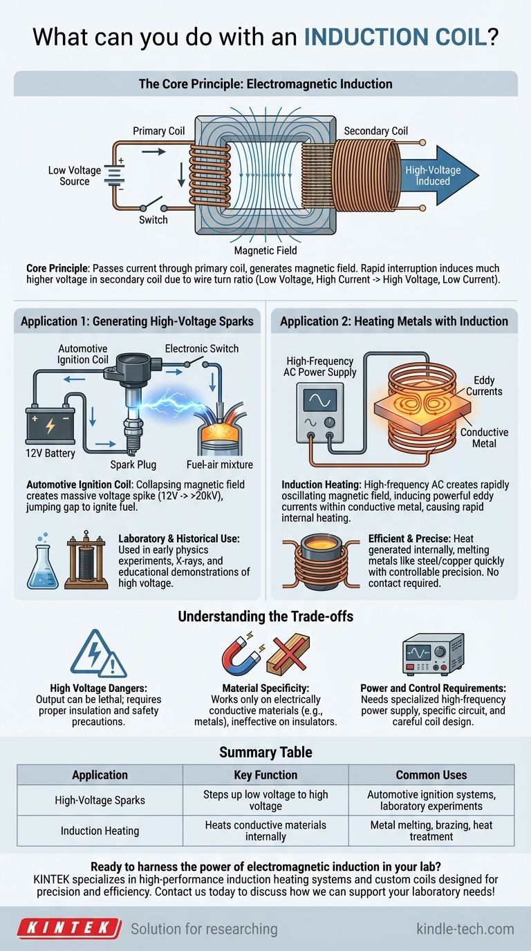 ما الذي يمكنك فعله بملف الحث؟ توليد جهد عالٍ أو تسخين المعادن بدقة دليل مرئي
