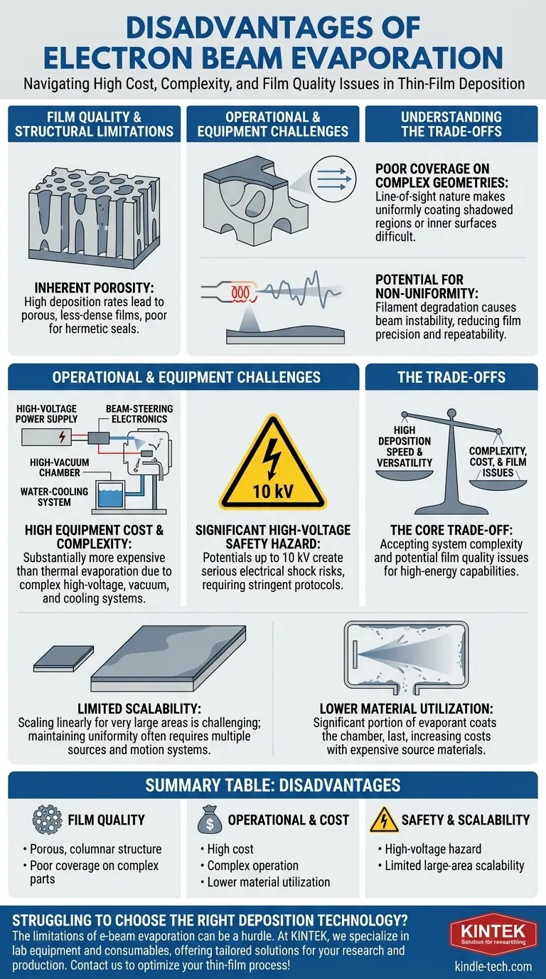 ما هي عيوب التبخير بالشعاع الإلكتروني؟ التكلفة العالية، ومخاطر السلامة، ومشكلات جودة الفيلم دليل مرئي