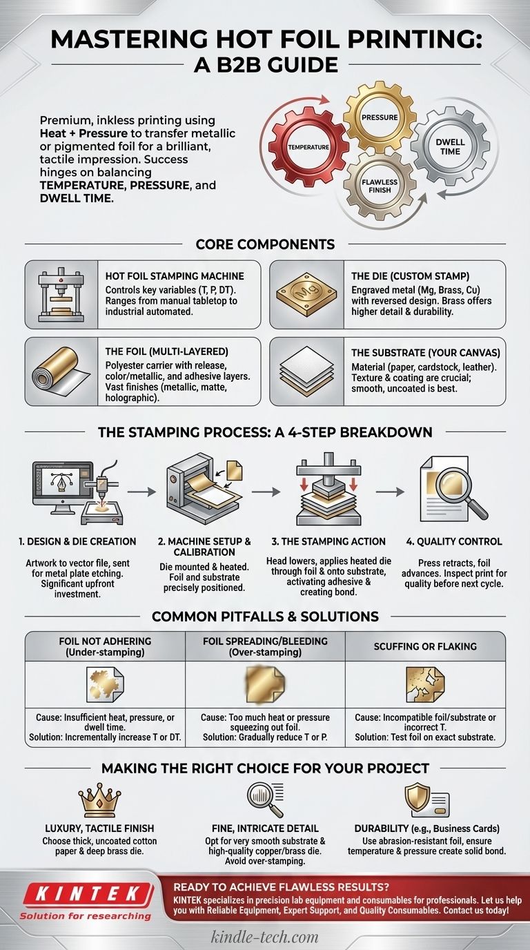 Wie funktioniert Heißfolienprägung? Meistern Sie die Kunst von Hitze, Druck und Verweilzeit Visuelle Anleitung