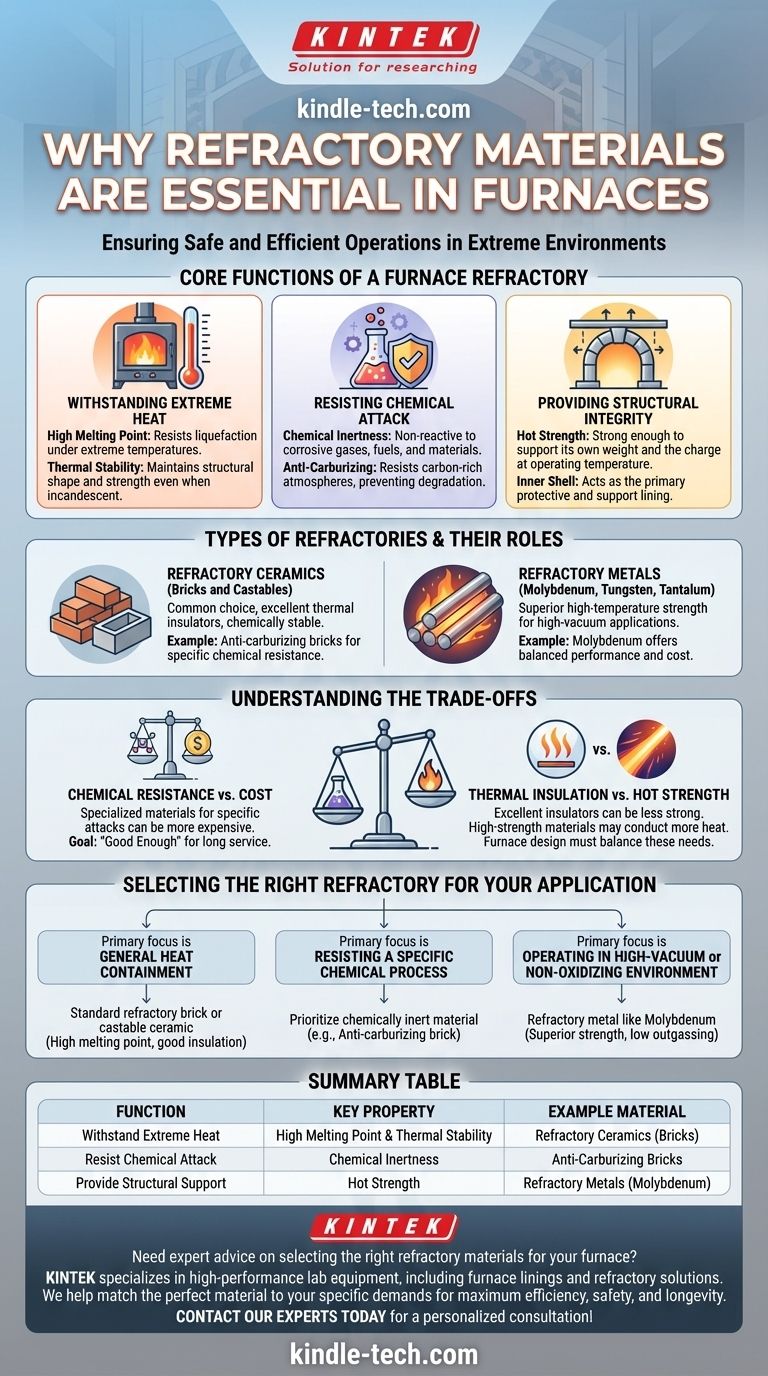 Por que os materiais refratários são usados em fornos? Garantir Desempenho em Altas Temperaturas e Segurança Guia Visual