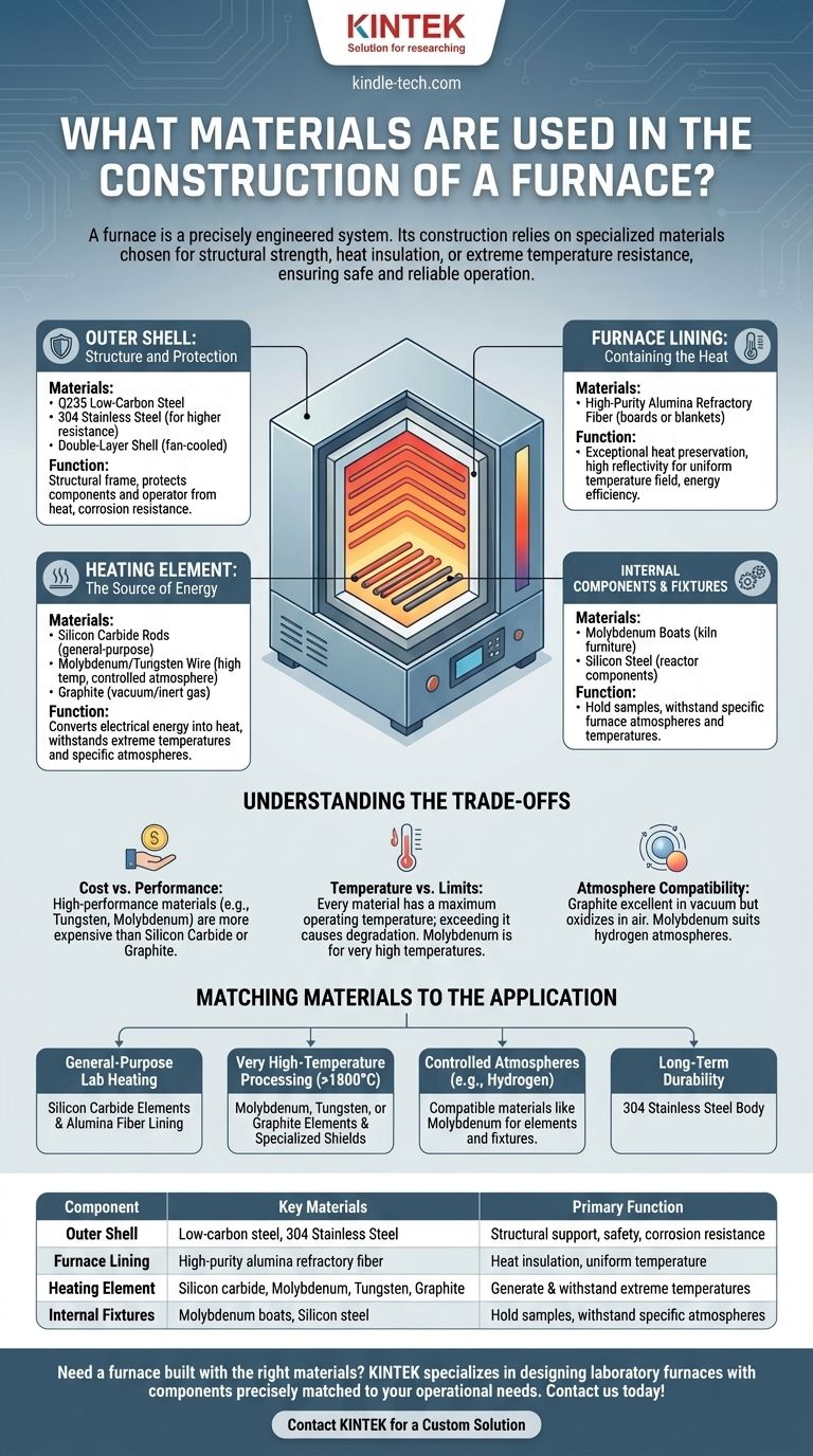 ¿Qué materiales se utilizan en la construcción de un horno? Una guía de componentes de alta temperatura Guía Visual